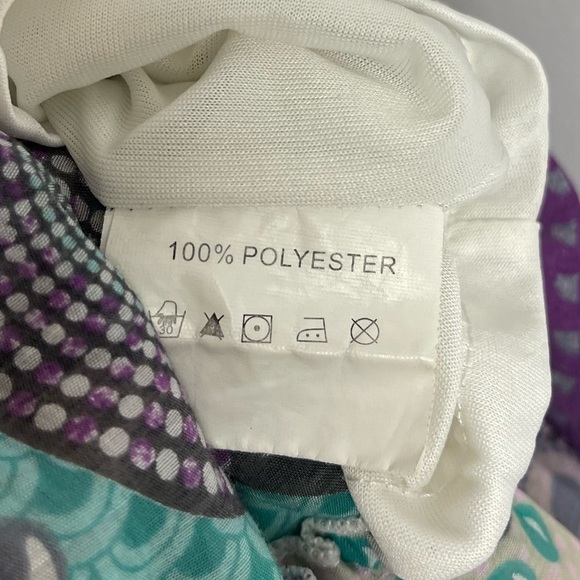 Dy Design Small Boho Ruffle Abstract Circle Flowy Summer Midi Dress Cottagecore - Picture 7 of 9